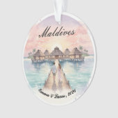 Custom Couple Maldives Honeymoon Keepsake オーナメント (正面)