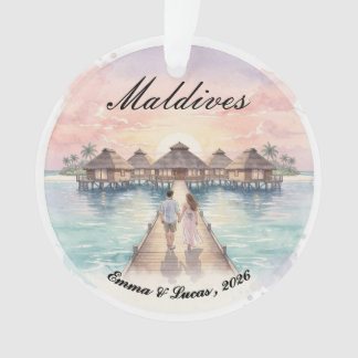 Custom Couple Maldives Honeymoon Keepsake オーナメント