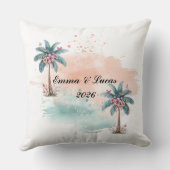 Custom Couple Maldives Honeymoon Keepsake クッション (裏面)