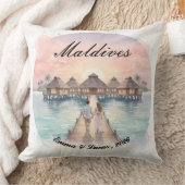 Custom Couple Maldives Honeymoon Keepsake クッション (ブランケット)
