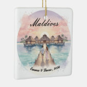 Custom Couple Maldives Honeymoon Keepsake セラミックオーナメント (右)