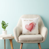 Custom Couple Name Watercolour Hearts Pillow Cover クッション (椅子)