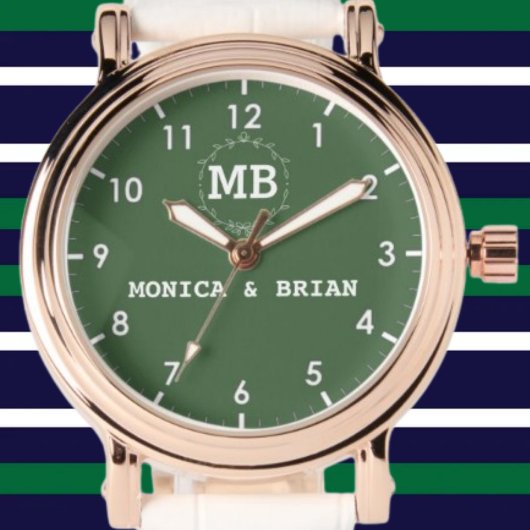 Custom couple names His and Hers monogram initials 腕時計