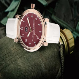 Custom couple names monogram burgundy 腕時計