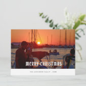 Custom couple photo elegant christmas Card シーズンカード (スタンド正面)
