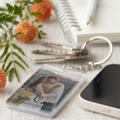 Custom Couple Photo Keychain – Personalized Romant キーホルダー (正面右)