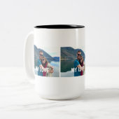 Custom Couple Photo Mug – Love Gift ツートーンマグカップ (正面左)