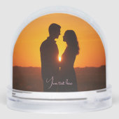 Custom couple photo text Snow Globe (裏面)