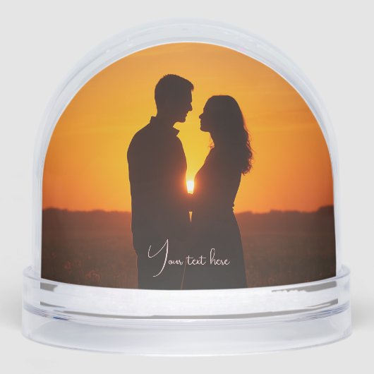 Custom couple photo text Snow Globe (正面)