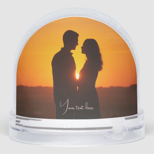 Custom couple photo text Snow Globe (裏面)
