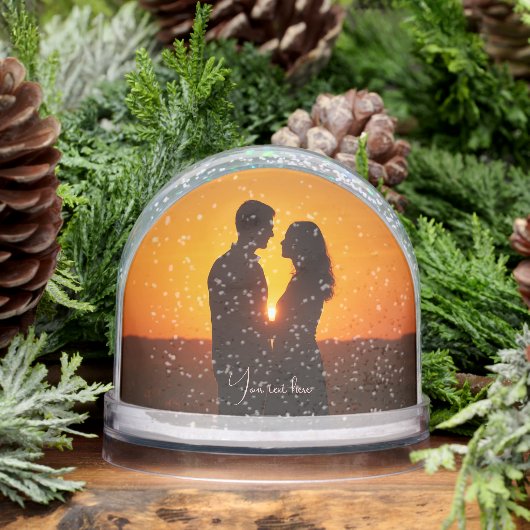 Custom couple photo text Snow Globe (冬)