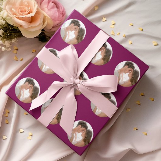 Custom Couple Photo Valentine Love Gift Wrap ラッピングペーパー