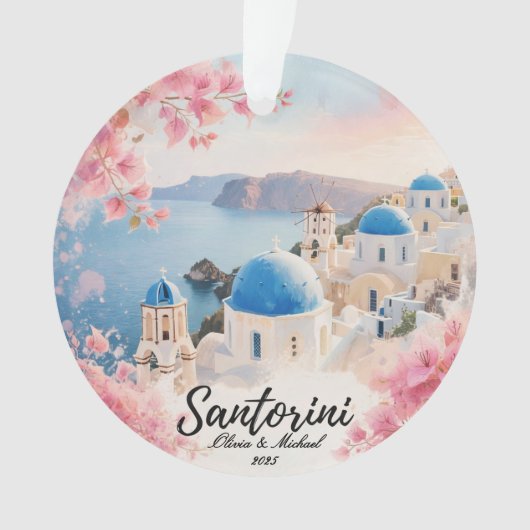 Custom Couple’s Travel Keepsake オーナメント (正面)