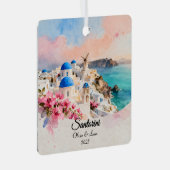 Custom Couple’s Travel Keepsake メタルオーナメント (正面右)