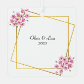 Custom Couple’s Travel Keepsake メタルオーナメント (裏面)