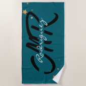 Custom couple towels, beach towels for him and her ビーチタオル (正面)
