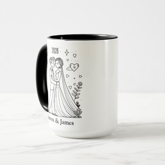 Custom Couples Coffee Mug Gift for Wife & Husband マグカップ (正面左)