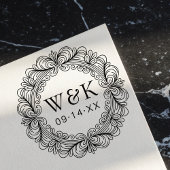 Custom Couple's Initials Wedding or Save the Date セルフインキングスタンプ