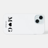 Custom Couples Monogram Heart Mark iPhone 15ケース (裏面横)