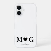 Custom Couples Monogram Heart Mark iPhone 16ケース (裏面)