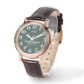 Custom Couples  Monogram Wedding Anniversary Gift 腕時計 (傾斜)