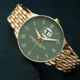 Custom Couples Monogram Wedding Anniversary Gift 腕時計