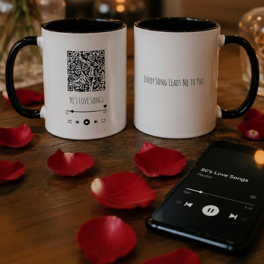 Custom Couple's QR Playlist Mug マグカップ