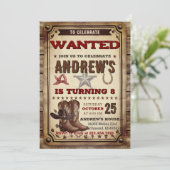 Custom Cowboy Country Western Birthday party 招待状 (スタンド正面)