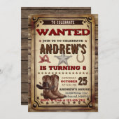 Custom Cowboy Country Western Birthday party 招待状 (正面/裏面)