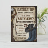 Custom Cowboy Hat and Lasso Wild West Birthday 招待状 (スタンド正面)