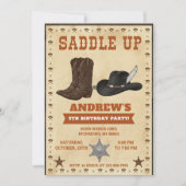 Custom Cowboy Western Theme Birthday Party 招待状 (正面)