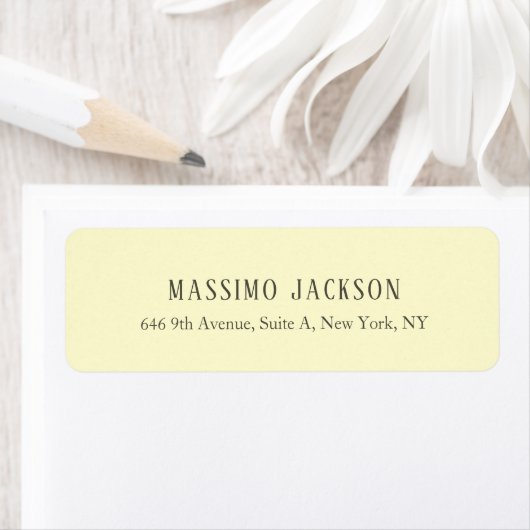 Custom cream personalized minimalist address name ラベル (インサイチュ)