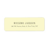Custom cream personalized minimalist address name ラベル (正面)