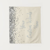 Custom Cream Silver Birthday Party Photo Booth タペストリー (正面)