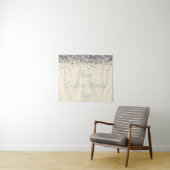 Custom Cream Silver Birthday Party Photo Booth タペストリー (インサイチュ(横))