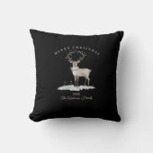 Custom cream white reindeer Christmas gift クッション (正面)