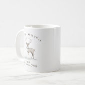 Custom cream white reindeer Christmas gift コーヒーマグカップ (正面左)