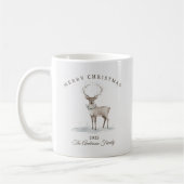 Custom cream white reindeer Christmas gift コーヒーマグカップ (左)