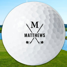Custom Create Golfer Personalized Monogram & Name ゴルフボール