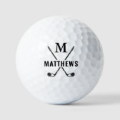 Custom Create Golfer Personalized Monogram & Name ゴルフボール (正面)
