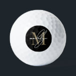 Custom Create Your Own Gold Monogram ゴルフボール<br><div class="desc">Personalized Custom Create Your Own Initial Name Monogrammed Golf Balls. This chic, stylish golf ball features a unique monogram design with a bold faux gold initial and a flowing white script name for a personalized touch, adding elegance to every swing. Perfect for the golf lover, lady golfer, or anyone who...</div>