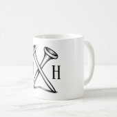 Custom Create Your Own Golf Monogrammed コーヒーマグカップ (正面右)