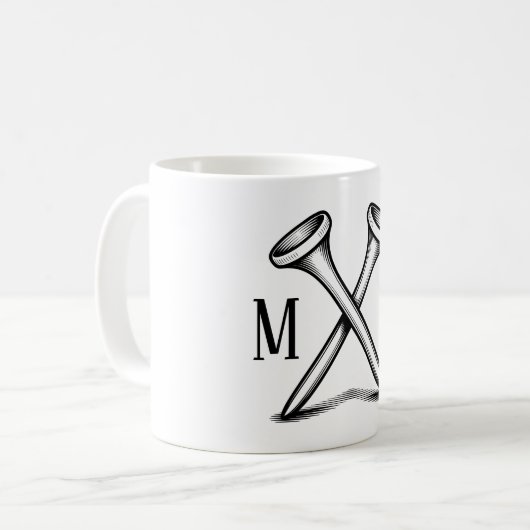 Custom Create Your Own Golf Monogrammed コーヒーマグカップ (正面左)