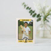 Custom Cricket Trading Card, Vintage Gold Player コーリングカード (スタンド正面)