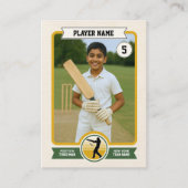 Custom Cricket Trading Card, Vintage Green Player コーリングカード (正面)