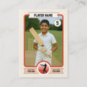 Custom Cricket Trading Card, Vintage Red Player コーリングカード (正面)