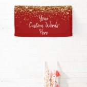 Custom Crimson & Cream Birthday Party Photo Booth 横断幕 (インサイチュ)