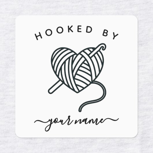 Custom Crochet Iron on Label for crafter ラベル (デザイン2)