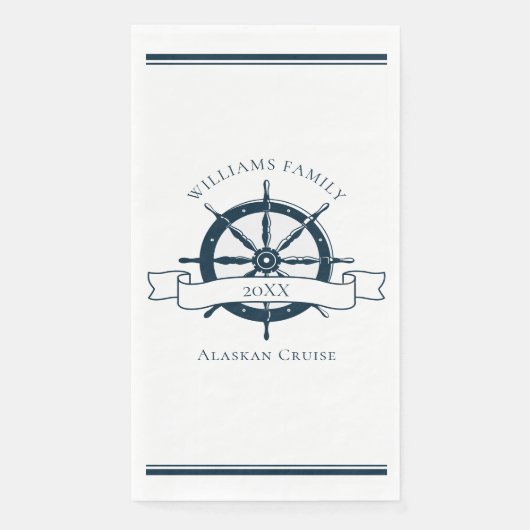 Custom Cruise Ship Navy Blue Nautical Wheel (正面)
