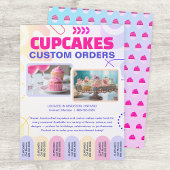Custom Cupcakes and Cakes Tear Offs Flyer Template チラシ